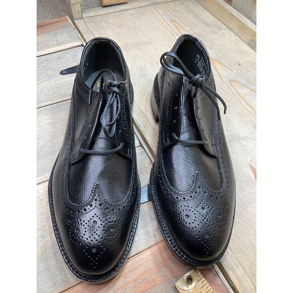 New Iron Age By Bostonian 8.5 D/B Black Wingtip Dress Safety Shoes